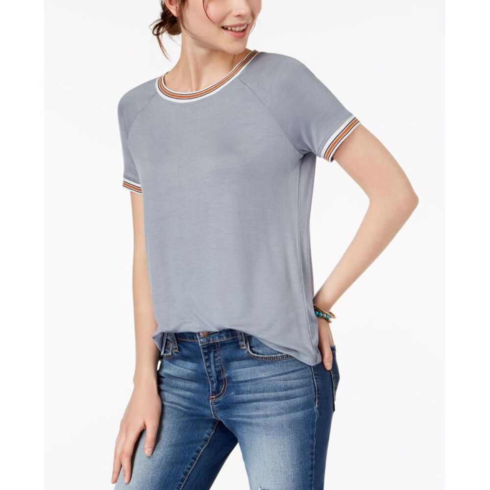 Hippie Rose Juniors Crew Neck Ringer T-Shirt
